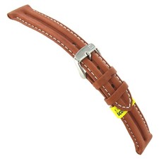 20mm Morellato Genuine Calfskin Double Padded Stitched Brown Men WatchBand 1617