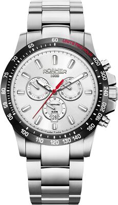 Roamer 861837 41 15 20 Rimini Chrono black silver Stainless Steel Mens Watch NEW
