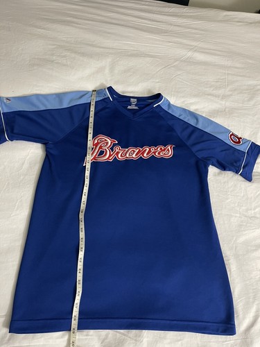Camiseta deportiva para hombre Cooperstown Majestic Atlanta Braves talla L azul retro - Imagen 4 de 11