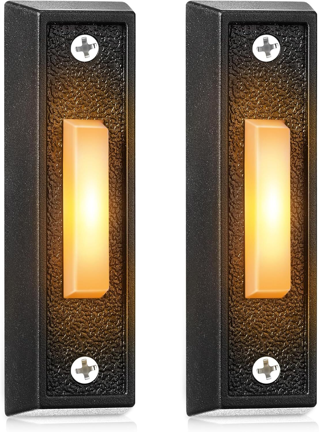 Saillong 2 Pcs Lighted Doorbell Button, Wired Door Bell Push Buttons ...