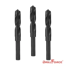 3pcs 3/4" S&D Silver Deming HSS M2 1/2" Shank Drill Bits Black Oxide Drillforce