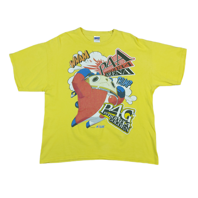 Atlus Persona 4 Golden Game Promo 2012 Playstation2 Yellow T-Shirt
