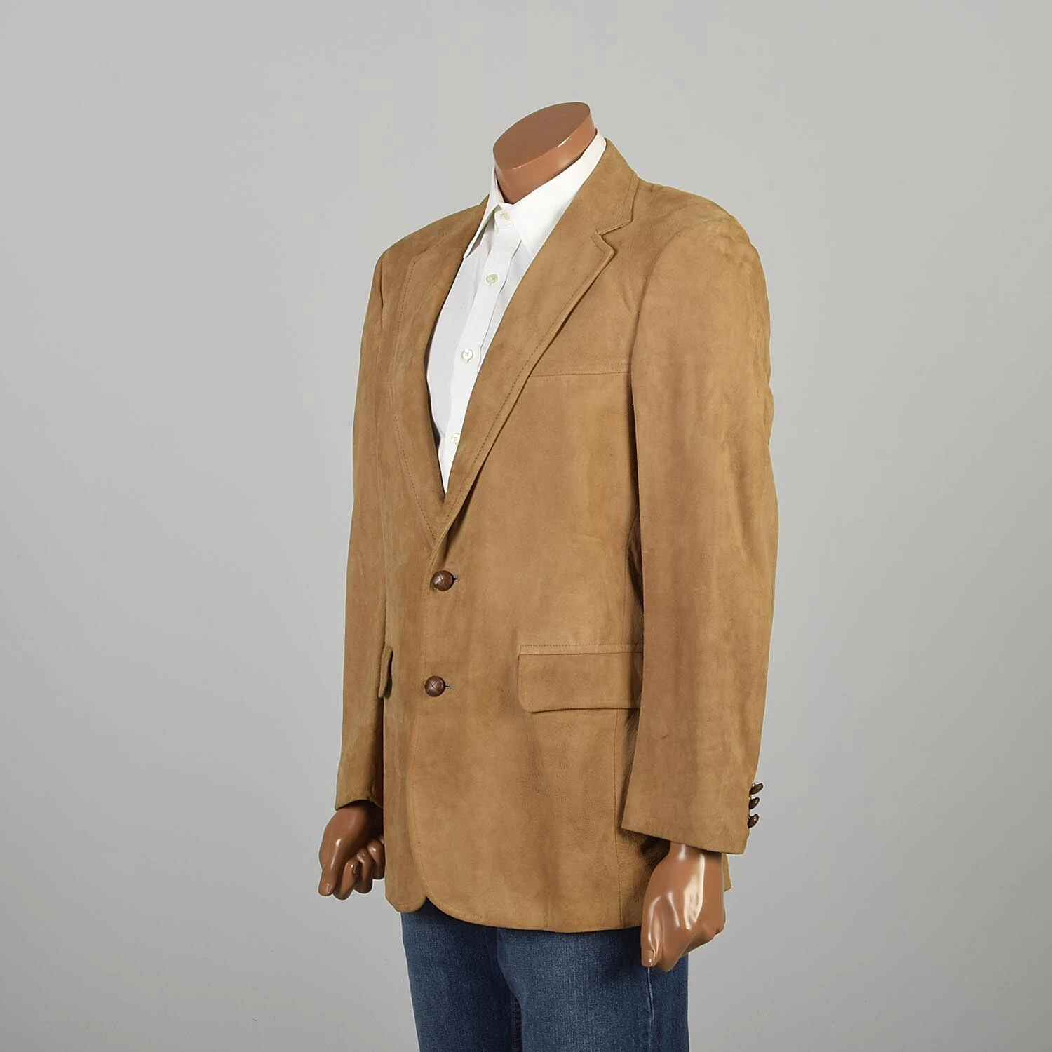  1980s lambskin suede leather casual sport coat jacket