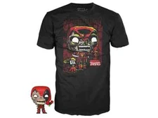 DEADPOOL ZOMBIE FUNKO T-SHIRT & POCKET POP! Graphic Black Marvel Comics NEW