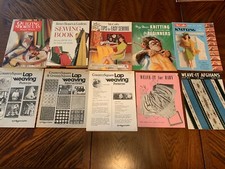 Sewing Quilting Knitting Weaving Crochet Vintage Book Lot