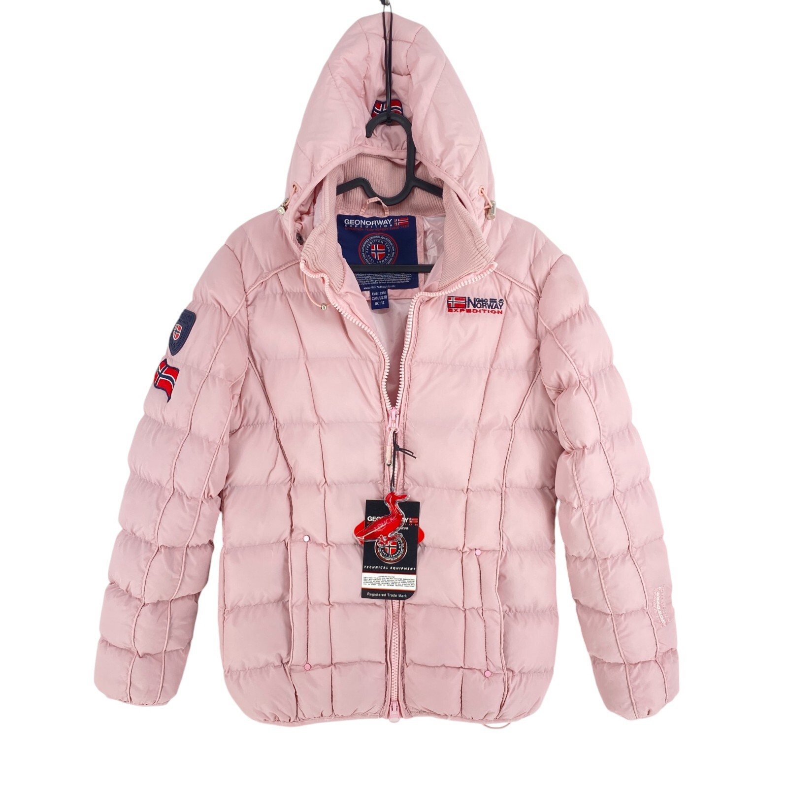 Chaqueta Con Capucha Acolchada Rosa Para Mujer Geographical Norway Talla M