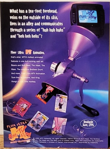 Fleer Ultra MTV Animación PE 8 Tarjetas Hoja Promocional - 1995 Beavis & Butthead - Imagen 2 de 6