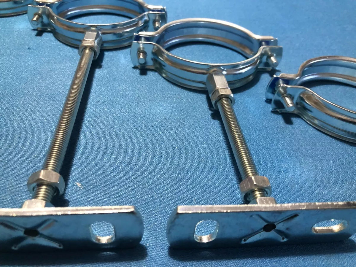 5 x down drain pipe steel stand off bracket clip support anti