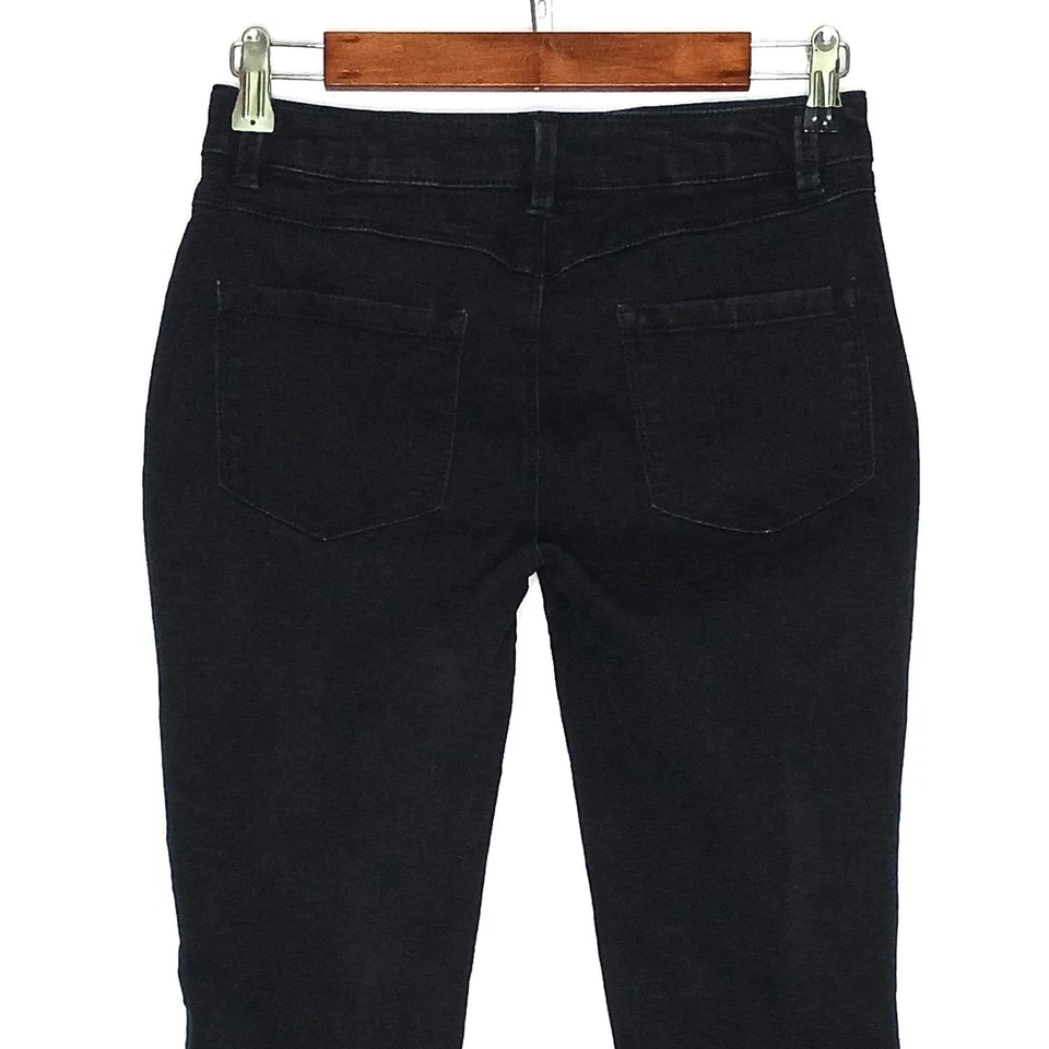 D.Jeans womens skinny denim jegging size 4 stretch waist solid black - Image 4 of 4