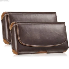 Horizontal Leather Cell Phone Pouch Holster Holder with Belt Clip Cover Case US