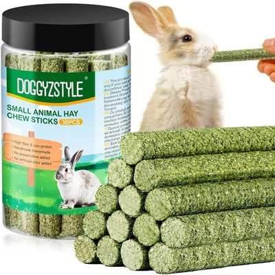 DOGGYZSTYLE 30 Stick di fieno masticativo per coniglio,porcellini d'India,cincillà,criceti