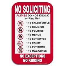 No Soliciting Signs For Home No Soliciting No Exceptions Please Do Not Knock Or