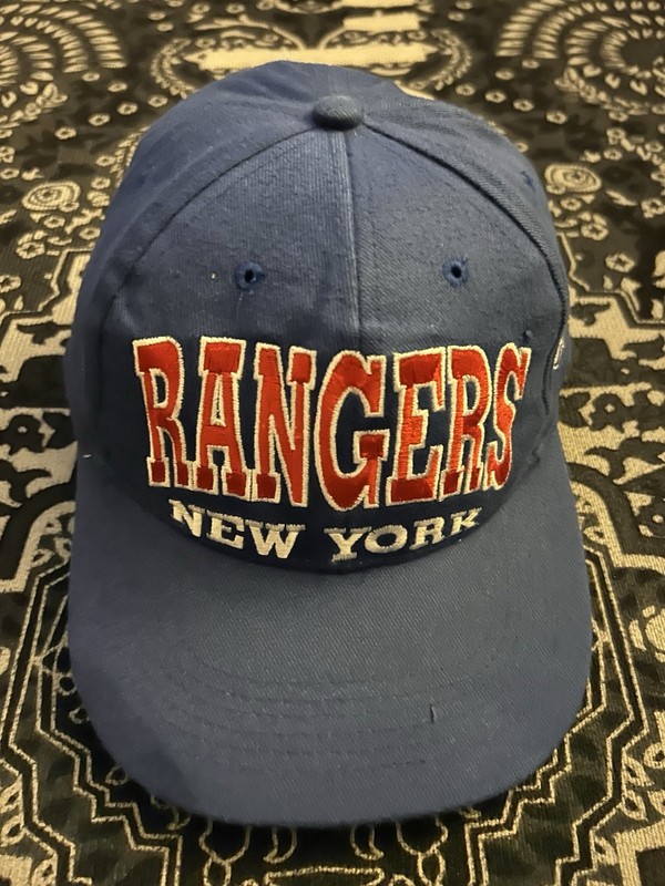 Vintage 90's BOXSEAT New York Rangers  Arch Logo Blue Snapback  Cap HypeBeast