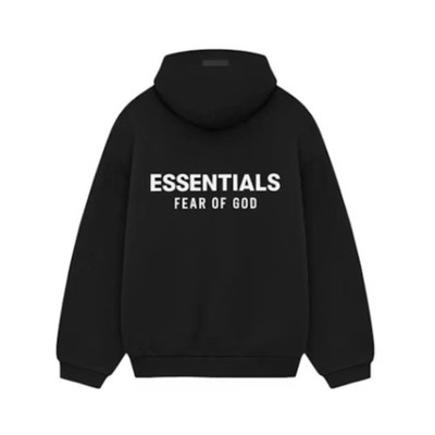 Fear of God Essentials フード付きパーカー M 黒 Fear of God Essentials Fleece Hoodie (FW24) Black 192HO246250F