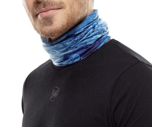 Buff Coolnet UV+ Multifunktionale Aktiv Kühlende Halsbekleidung UPF 50 Erwachsene Camouflage Blau - Bild 2 von 9