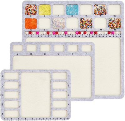 3 Style Felt Beading Mat, Felt Design Bead Boards with Centimeter Alphabetic Sca
