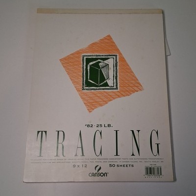 2x Canson Tracing Paper Pads (9''x12'') - 1 New, 1 Nearly Full - Art Supplies