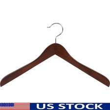 Durable Hardwood Coat Hangers W/ Swivel Hook Heavy  Light Garments Storage New