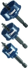 3-Piece Hole Saw Set, Thin-wall, Blue