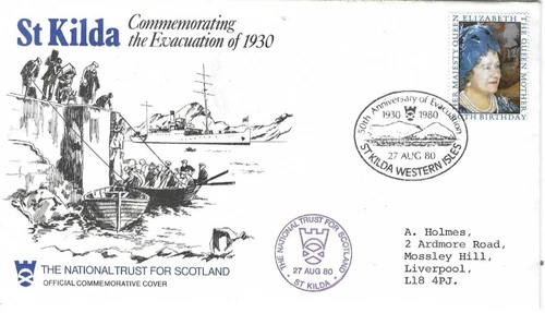 Misc GB Comm/FDC -St Kilda - Evacuation of 1930 - 1980 (Misc207)