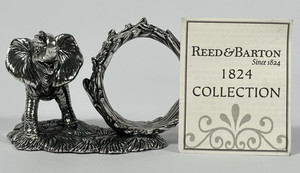RARE! Silverplate Reed And Barton Napkin Ring Holder Elephant 1824 Collection!