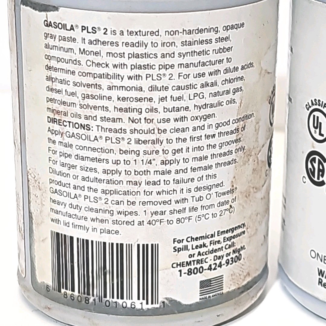 Gasoila  Premium Pipe Thread and Gasket Sealer 2-1/4 Pint PB04. PLS 2