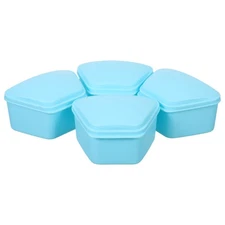 4 Pcs Retainer Cleaning Box Holder Case Denture Soaking Container