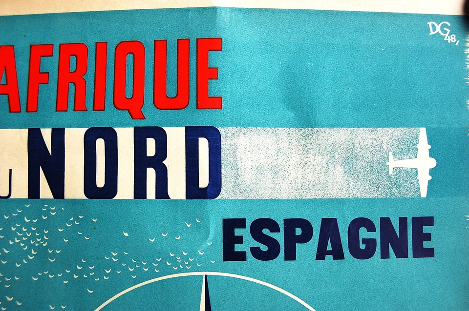 Affiche d’aviation de 1948 lignes aériennes Air Sud (Air France avion DC6 dc7) - Photo 3/3