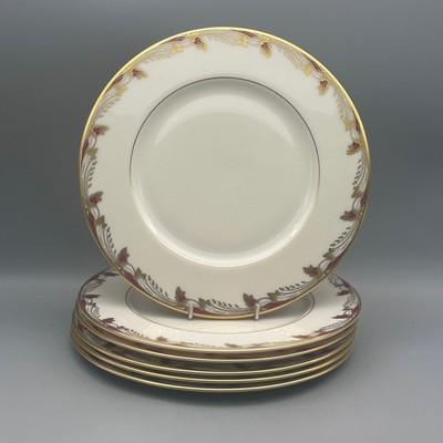 Lenox Essex weinrot glatter Rand Porzellan 6er Set Dessert-/Salatteller 8,1/4''
