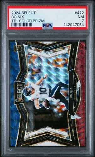 2024 PANINI SELECT TRI-COLOR PRIZM #472 BO NIX ROOKIE RC 27/99 PSA 7