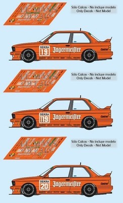Decals BMW M3 E30 DTM 1992 1:32 1:24 1:43 1:18 slot decals