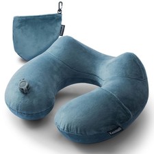 Inflatable Travel Neck Pillow for Airplane Sleeping Blow Up Neck Support Air ...