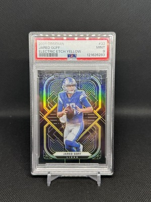 2021 Panini Obsidian - Jared Goff #33 Electric Etch Yellow JERSEY NUMBER 16/25