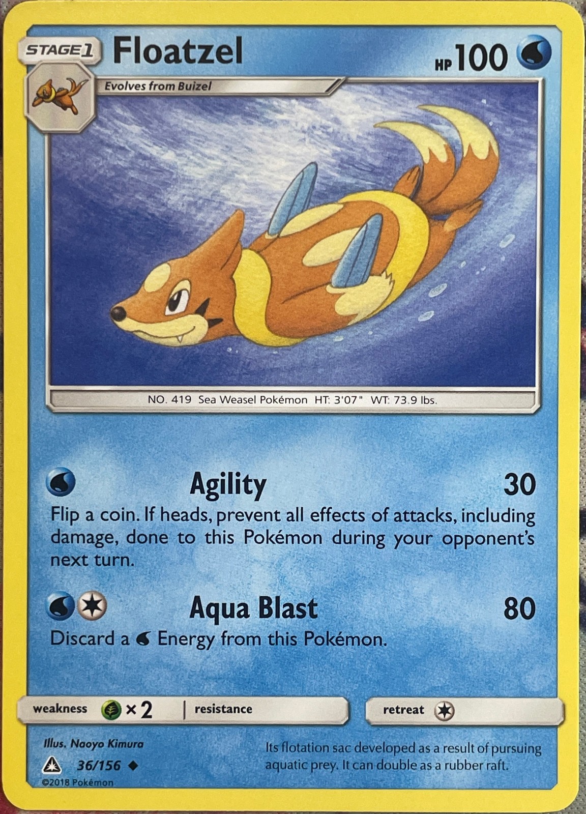 Floatzel - 36/156 - Ultra Prism Pokemon 2018