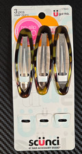 Scunci No-Slip Grip Snap Hair Clips Tortoise Shell Pattern, 3 Count