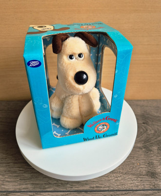 Wallace und Gromit Aufziehspielzeug mit nickendem Kopf und wedelndem Schwanz in Schachtel funktioniert