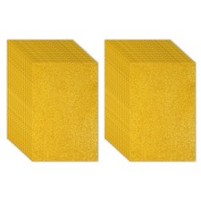 30 Sheets 2mm Glitter Foam Sheet EVA Paper with Back Adhesive, Yellow