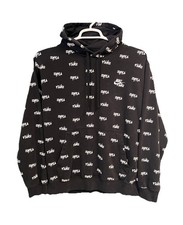 Vintage Y2K Nike Sportswear Fleece All Over Print Hoodie Black Large