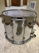 Vintage 1970s Slingerland 12x15” TDR COW Marching Snare Drum – Chrome Over Wood