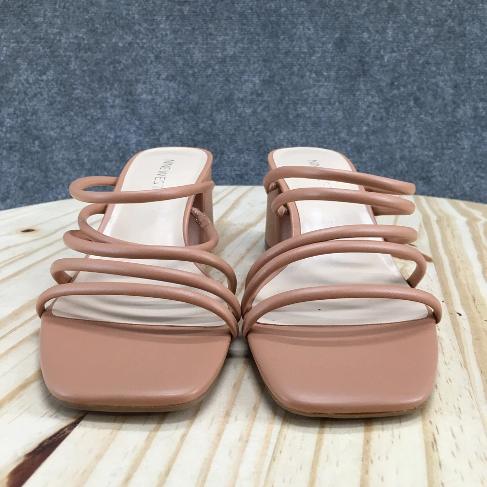 Sandalias Nine West para mujer 9M Riley 3 tostadas sin cordones con tiras deslizables tacones en bloque informales Foto 4 de 4
