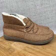 Vionic Believe Slippers Womens 7 Quilted Faux Fur Lined Comfort Orthopedic Brown