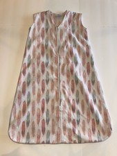Halo Sleep Sack Baby Girl M 6-12 Months Medium White With Pink Feathers Fleece