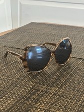Square Brown Oversized Sunglasses Large Gray Lens Vintage 1970s Original