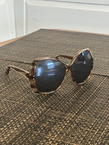 Square Brown Oversized Sunglasses Large Gray Lens Vintage 1970s Original