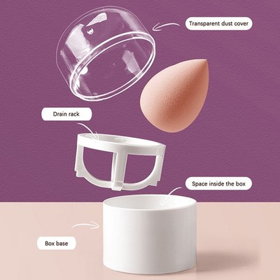 Empty Transparent Puffs Drying Box Storage Case Portable Sponge Stand Cosmetic