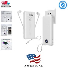 Portable Charger 10000mAh 22.5W Power Bank,Built-in 3 Cables AC Wall Plug ...