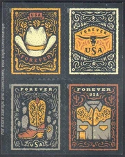 SC#5615 - 5618 - Western Wear Booklet Pane of 4 MNH #2