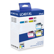 3PK CMY Ink Set  chip fit for Brother LC401 MFC-J1010DW MFC-J1012DW MFC-J1170DW