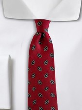 Robert Talbott Vintage Italian Silk Tie Dark Red Navy Blue Khaki Framed Paisley