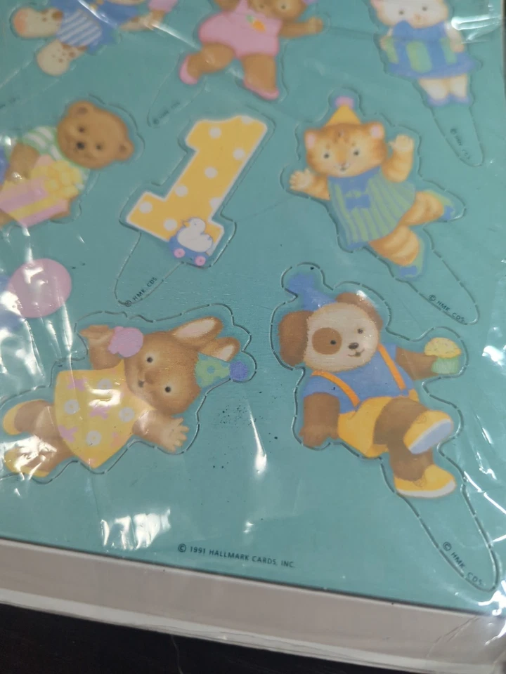 Hallmark Animals Cupcake Toppers Vintage Set de 24 1991 1er Cumpleaños Primero Foto 2 de 3